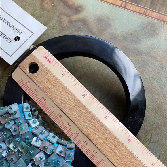 Blue coq feathers Josephine baker purse bag - Picture 12 of 17